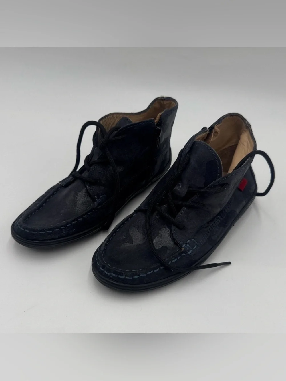 Marc Joseph Navy Suede Chukka Boots with Side Zipper